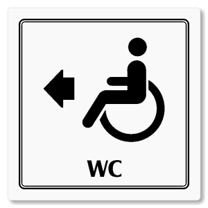 WC invalidé vlevo, 80x80mm, bílá, Utah